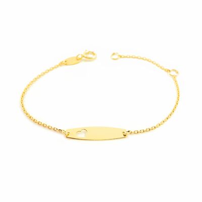 Pulsera Esclava Oro niña corazón calado (9kts) (G1446PU9K)