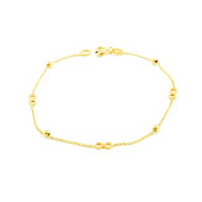 Pulsera Oro infinitos y bolas lisas (G1513PU)