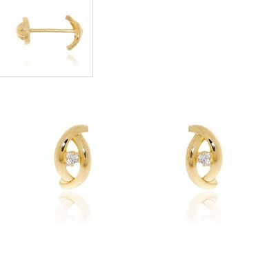 Pendientes Bebe Oro 18k Bandas Circonita (T1695P)