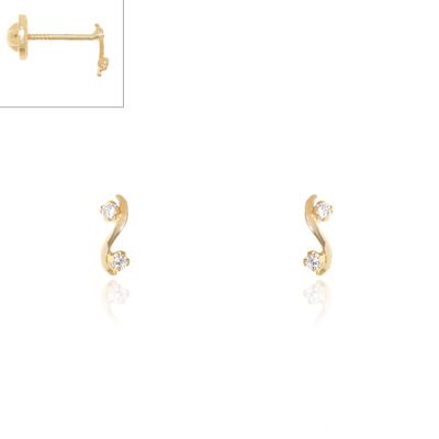 Pendientes Bebe Oro 18k Eses Circonita (T1716P)