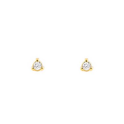 Pendientes Bebe Oro 18k Chatón Triangulo Circonita (T1727P)