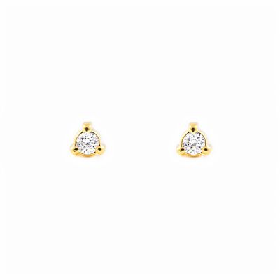 Pendientes Bebe Oro 18k Chatón Triangulo Circonita (T1728P)