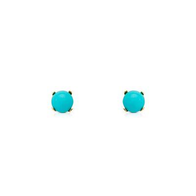 Pendientes Niña Oro 18k Garra Turquesa 5 mm (T1771P)