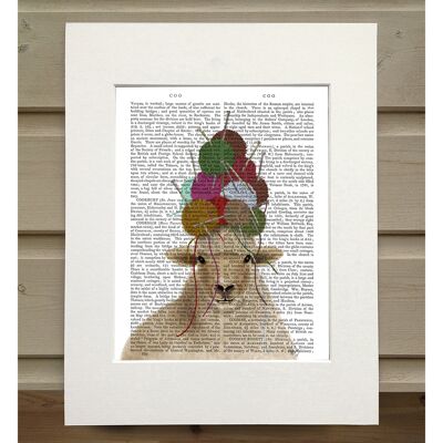 Sheep with Wool Hat, Portrait, Book Print, Art Print, Wall Art