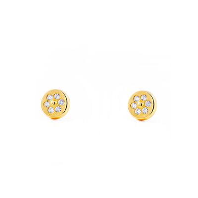 Pendientes Niña Oro 18k Redondo Circonita (T1866P)