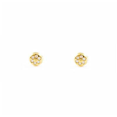 Pendientes Bebe Oro 18k Redondo Circonita (T1872P)