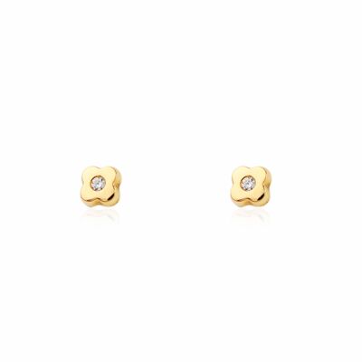 Pendientes Bebe Oro 9k Trebol Circonita (T1876P9K)