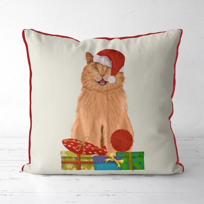 Cat With Christmas Gifts, Christmas Pillow, Cushion, 45x45cm