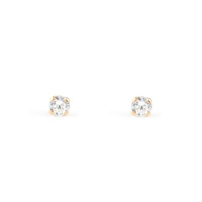 Pendientes Bebe Oro 9k Garra Circonita 4 mm (T2011P9K)