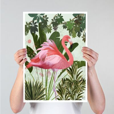 Hot House Flamingo 1, 11x14inch Giclee Art Print, Wall Art