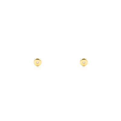 Pendientes Bebe Oro 9k Redondo Circonita (T2173P9K)