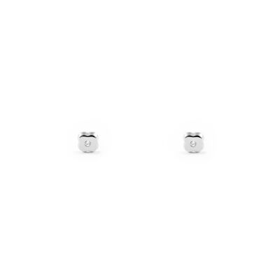 Pendientes Bebe Oro Blanco 9k Trebol Circonita (T2180P9KOB)