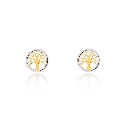 Pendientes Mujer/Niña Oro Bicolor 9k Arbol de la vida (T2209P9K)