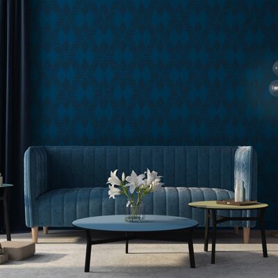 Wallpaper Andrée - Petrol blue and Anthracite gray