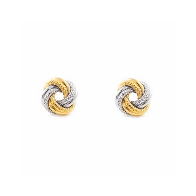 Pendientes Mujer/Niña Oro Bicolor 18k Nudo (T2316P)