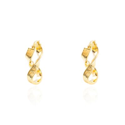 Pendientes Mujer Oro 18k Aros Greca Ocho 30x4 mm (T2310P)