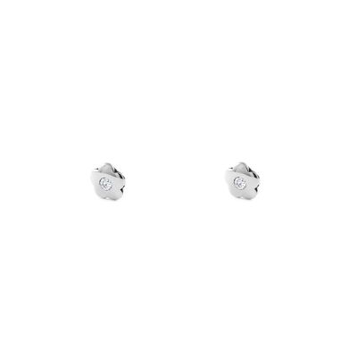 Pendientes Bebe Oro Blanco 9k Flor Circonita (T2379P9KOB)