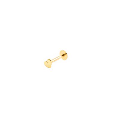 Piercing Oro Labio rosca corazon (9kts) (T2432PI9K)