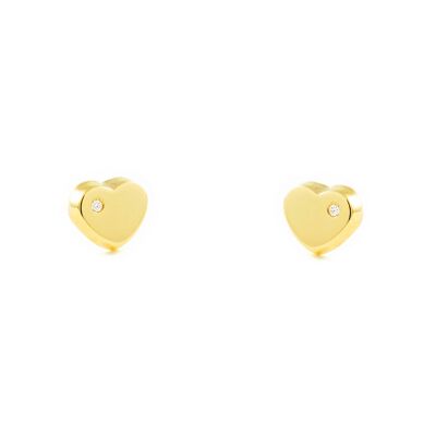 Pendientes Bebe Oro 9k Corazón Circonita (T2483P9K)