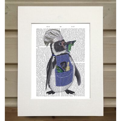 Penguin Chef, Book Print, Art Print, Wall Art