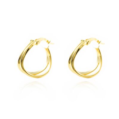 Pendientes Mujer Oro 18k Aros Dobles (T2513P)