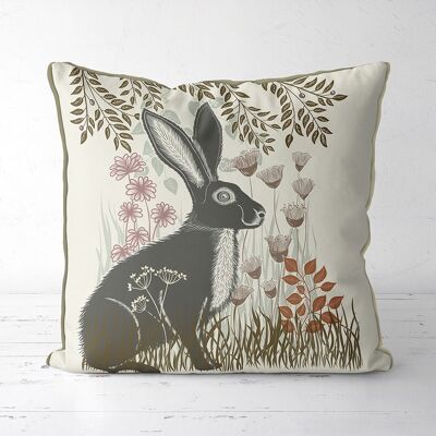 Country Lane Hare 1, Earth Pillow, Cushion, 45x45cm