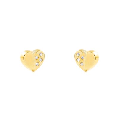 Pendientes Bebe/Niña Oro 9k Corazón Circonita (T2506P9K)