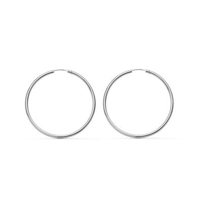 Pendientes Mujer Oro Blanco 18k Aros Flexibles 28x1,50 mm (T2518POB)