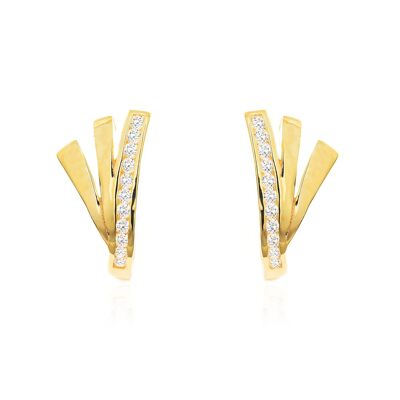 Pendientes Niña Oro 9k Bandas Circonita (T2527P9K)