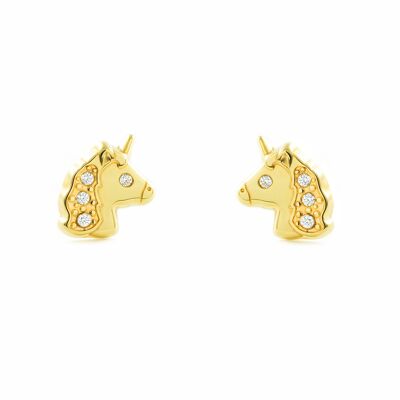 Pendientes Niña Oro 9k Unicornio Circonita (T2533P9K)