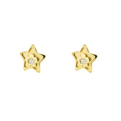 Pendientes Bebe/Niña Oro 9k Estrella Circonita (T2536P9K)