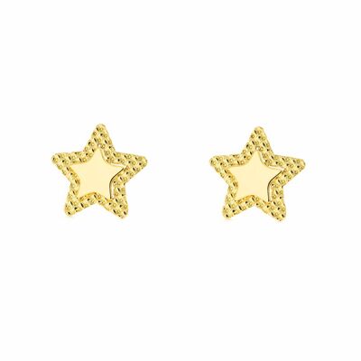 Pendientes Mujer/Niña Oro 9k Estrella Texturado (T2592P9K)