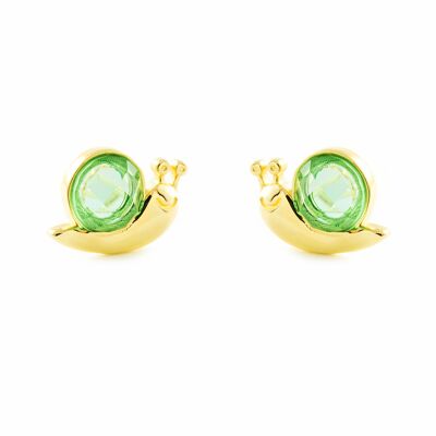 Pendientes Niña Oro 9k Caracol Peridoto (T2598P9K)