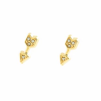 Pendientes Mujer/Niña Oro 9k Flecha Texturado Circonita (T2609P9K)