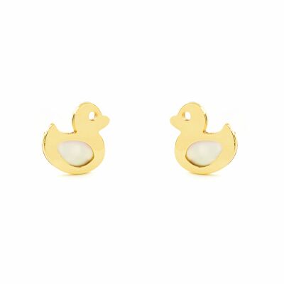 Pendientes Bebe/Niña Oro 9k Nacar Pato (T2621P9K)