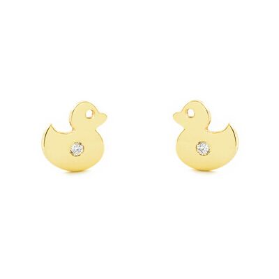 Pendientes Bebe/Niña Oro 9k Pato Circonita (T2624P9K)