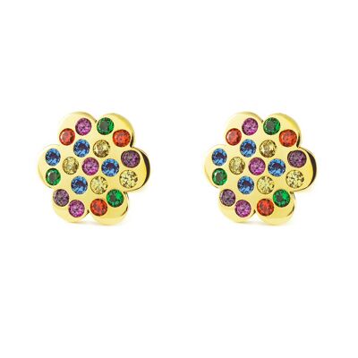 Pendientes Mujer/Niña Oro 9k Flor Circonita (T2685P9K)