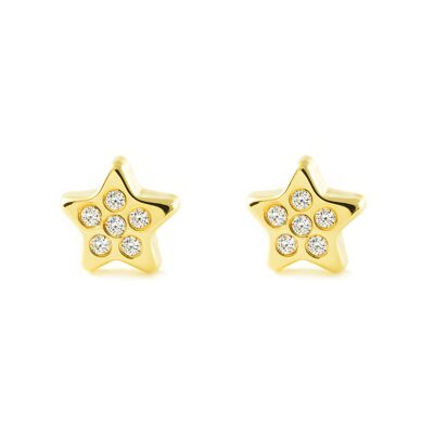 Pendientes Mujer/Niña Oro 9k Estrella Circonita (T2695P9K)