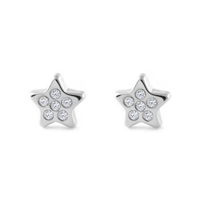 Pendientes Mujer/Niña Oro Blanco 9k Estrella Circonita (T2695P9KOB)