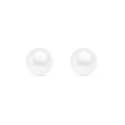 Pendientes Mujer/Niña Oro 18k Perla Botón 8 mm (T2710P)