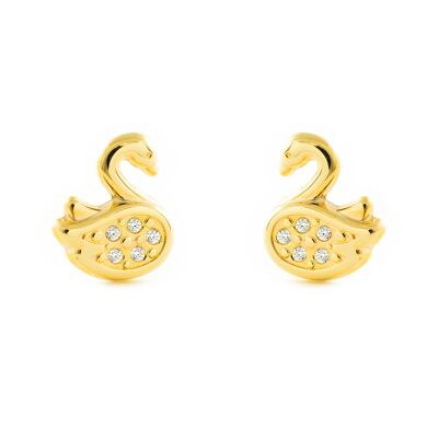 Pendientes Niña Oro 9k Cisne Circonita (T2712P9K)