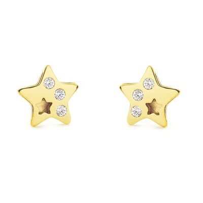 Pendientes Oro 9k Estrella Circonita (T2722P9K)