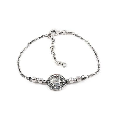 Pulsera Plata vintage ancla oxido (X1550PU)