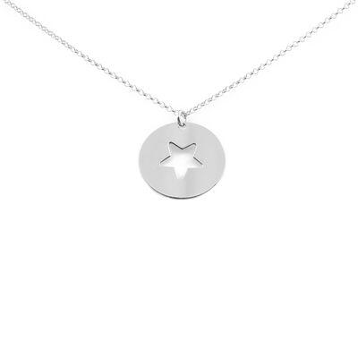 Collar Plata placa Estrella calada (X1594GPL)