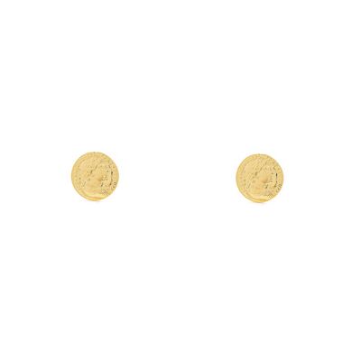 Pendientes Plata dorada moneda romana (X1597P)