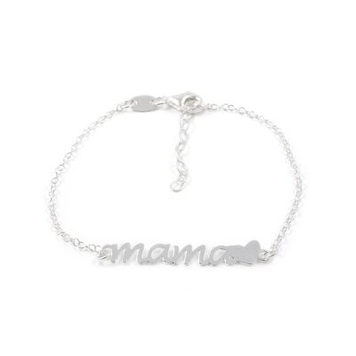 Pulsera de Plata Mama con corazon  (X1607PUPL)