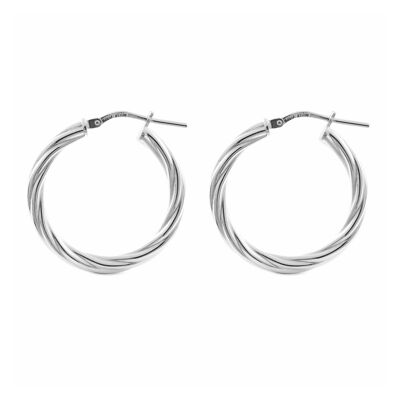 Pendientes Plata Aros redondos Lisos 26x3 mm (X1635PL)