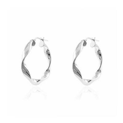 Pendientes Plata Aros reliados brillo 27x4 mm (X1646PL)