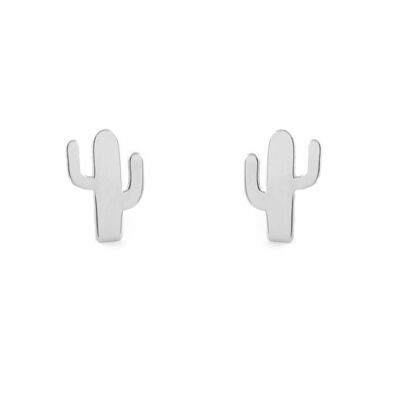 Pendientes plata cactus liso (X1655P)
