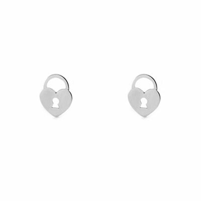 Pendientes Plata candado lisa (X1663P)